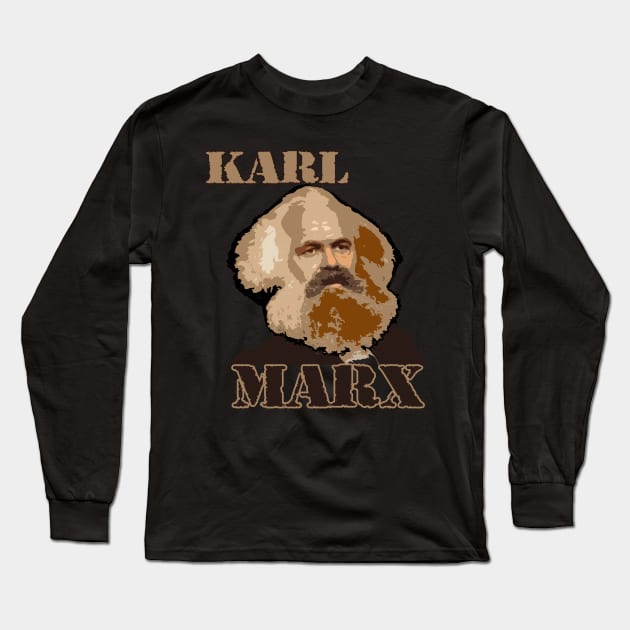 Karl Marx Long Sleeve T-Shirt by hottehue